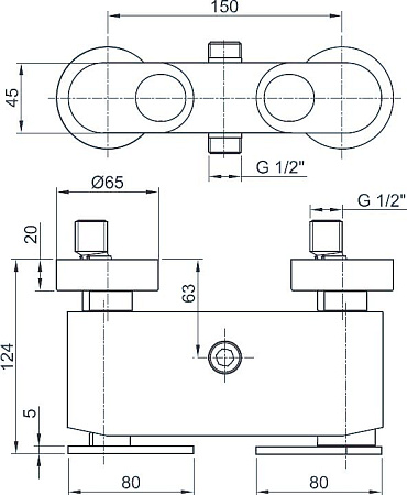 Смеситель Cezares Butterfly DM 04 для душа