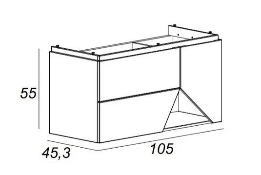 Тумба под раковину Cezares Collection 1973 55224 серый