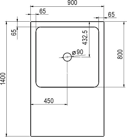 Поддон для душа Cezares TRAY-A-PORTA-W-140/90-6-W