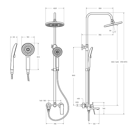 Душевая система Cezares Comfort COMFORT-CVD-01 хром