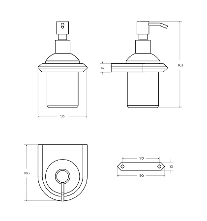 Дозатор жидкого мыла Cezares Liner LINER-SOIS-V-01 хром