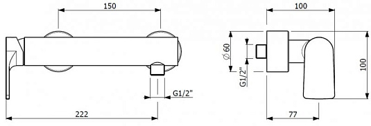 Смеситель для душа Cezares LAGOS-DM-NOP, черный