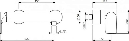 Смеситель для душа Cezares LAGOS-DM-NB, никель