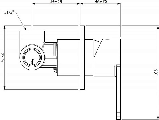 Смеситель для душа Cezares GLAM-DIM-OI, золото