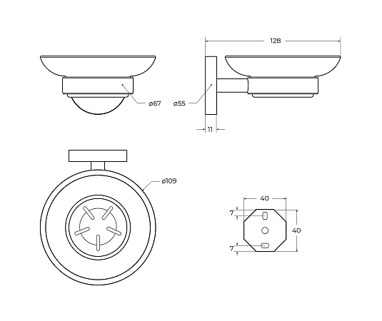 Мыльница Cezares Relax RELAX-SODS-BORO брашированное золото