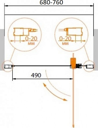 Душевая дверь в нишу Cezares RELAX-BA-1-76-C-Bi стекло прозрачное
