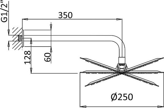 Верхний душ Cezares PORTA-TDDR-BIO, белый