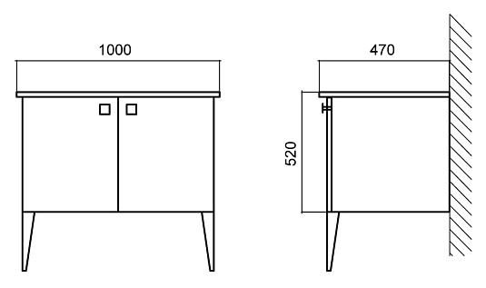 Тумба с раковиной BelBagno Atria 100 bianco lucido