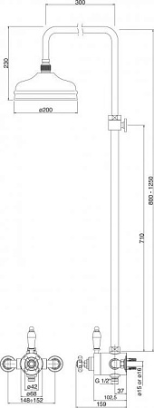 Термостат для душа Cezares VINTAGE-D-T-01-Sw-N, хром