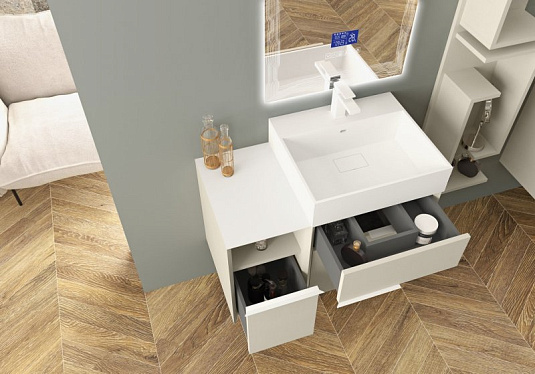 Тумба для комплекта Cezares Space 55023 spatolato bianco