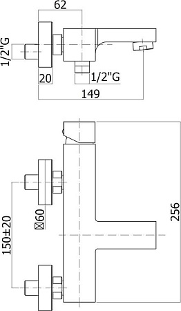Смеситель для ванны и душа Cezares EFFECT-VM-01, хром