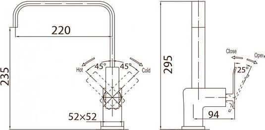 Смеситель для кухни Cezares QUATTRO-C-LL-01, хром
