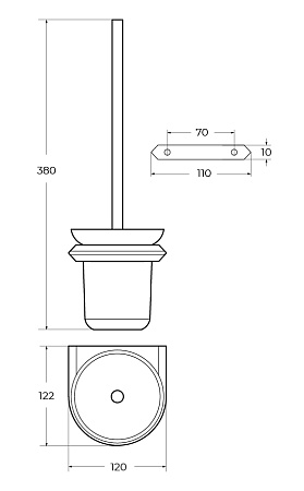 Ершик для унитаза Cezares Liner LINER-TBS-V-GM оружейная сталь