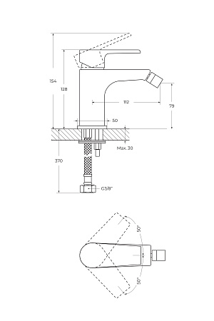 Смеситель для биде Cezares Nautic NAUTIC-BS1-SR sunrise
