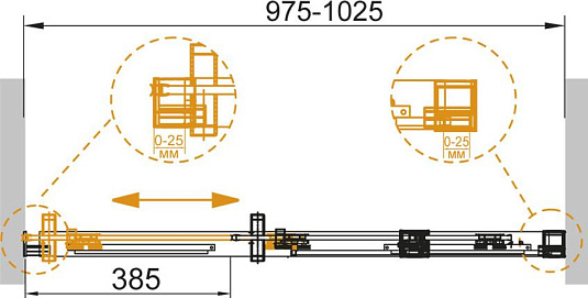 Душевая дверь в нишу Cezares Duet Soft BF 1 100 C Cr