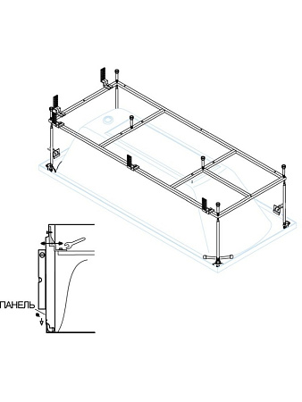 Каркас для ванны Cezares Eco 165x70 ECO-165-70-MF-R