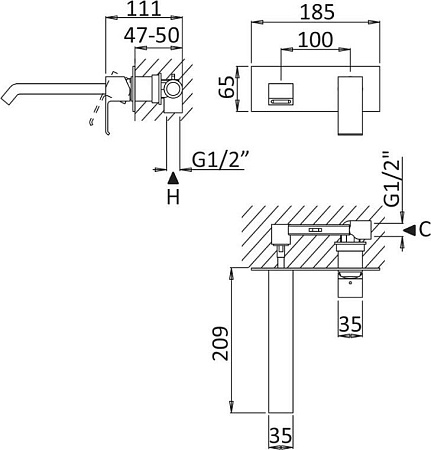 Смеситель для раковины Cezares PORTA-BLI-BIO, белый
