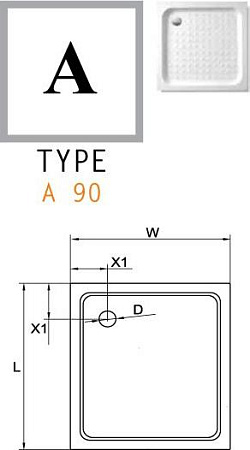 Поддон для душа Cezares TRAY-A-A-90-15-W0