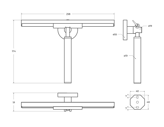 Скребок для душа Cezares Relax RELAX-SV-GM оружейная сталь