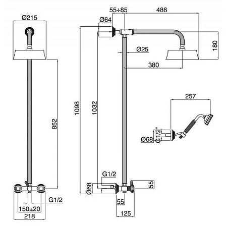 Душевая система Cezares Olimp OLIMP-CD-01-Sw хром