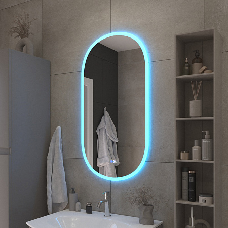 Зеркало Cezares 50х95 CZR-SPC-ELS-500-950-RGB-TCH с подсветкой