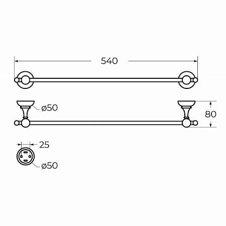 Полотенцедержатель Cezares Aphrodite APHRODITE-TH06-03/24-M, золото