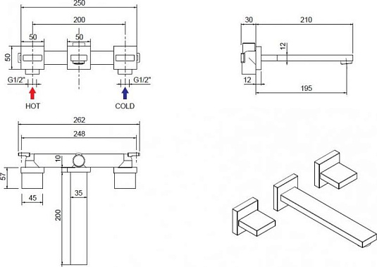 Смеситель для раковины Cezares UNIKA-BLI3-01, хром
