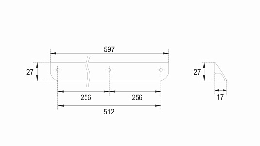 Ручка для мебели Cezares Eco 59.7 RS156BL.3/512