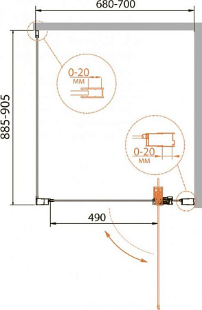 Душевой уголок Cezares RELAX-AHA-1-70/90-P-Bi стекло punto