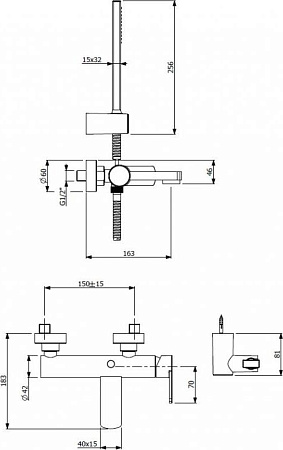 Смеситель для ванны и душа Cezares GLAM-VDM1-OI, золото