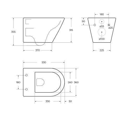 Подвесной унитаз Cezares Liner CZR-3808-53-TH-TOR/SC белый