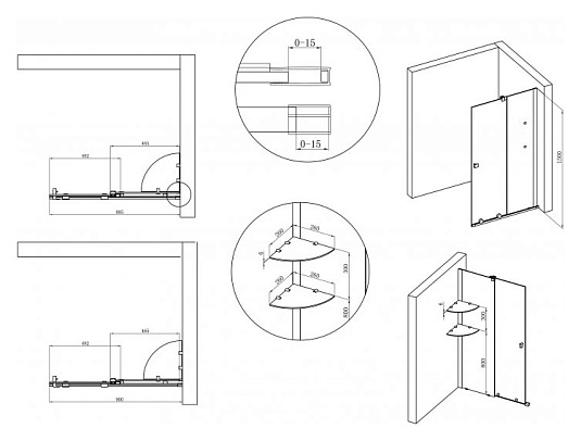 Шторка на ванну Cezares STREAM-VFS-11-90/150-C-Cr стекло прозрачное