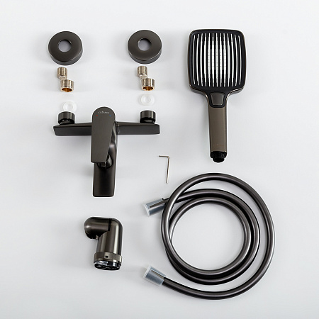 Смеситель для ванны с душем Cezares Liner LINER-VD-GM оружейная сталь