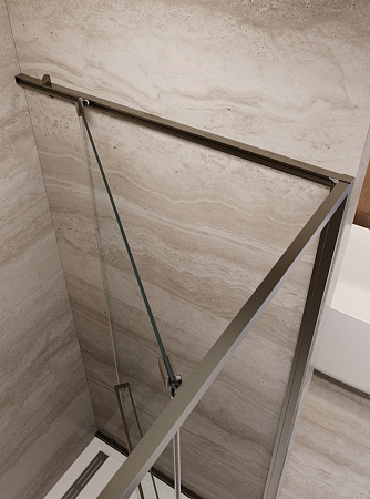 Душевая дверь Cezares LUX-B-FS-1-70-C-GM 70х195 без поддона, профиль оружейная сталь, стекло прозрачное