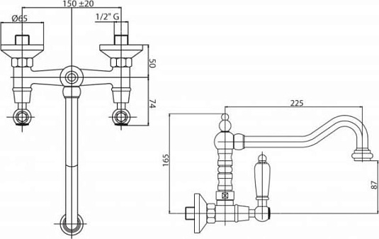 Смеситель для кухни Cezares DIAMOND-LLP-03/24-Sw-N, золото