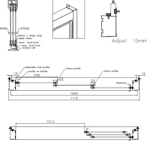 Душевая дверь в нишу Cezares Family B BF 3 170 P Cr