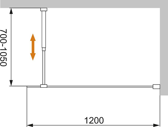Душевая перегородка Cezares LIBERTA-L-1-120-BR-NERO 120 см. тонированное