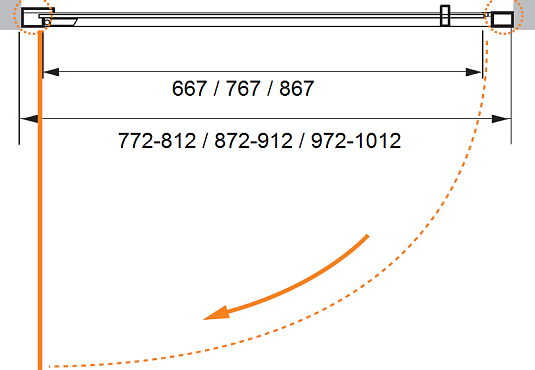 Душевая дверь в нишу Cezares PORTA-D-B-11-80-C-Cr стекло прозрачное