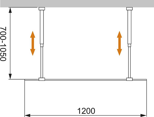 Душевая перегородка Cezares LIBERTA-L-2-120-BR-NERO 120 см. тонированное
