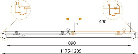 Душевая дверь в нишу Cezares Giubileo-BF-1 стекло с узором хром