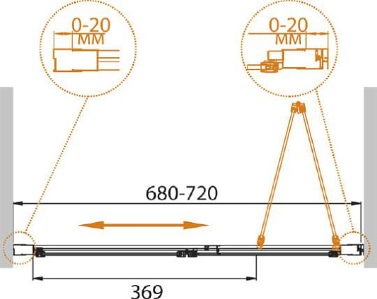 Душевая дверь в нишу Cezares RELAX-BS-70-C-Bi стекло прозрачное