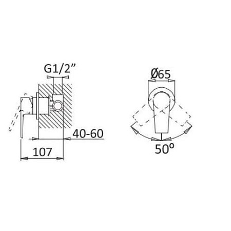 Смеситель для душа Cezares Nautic NAUTIC-DIM-SR sunrise