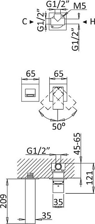 Смеситель для раковины Cezares PORTA-BLI2-01-W0, хром