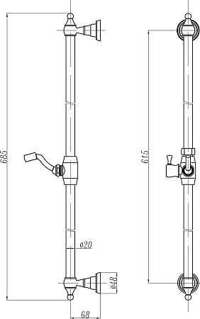 Душевая штанга Cezares CZR C SDC1 02 бронза