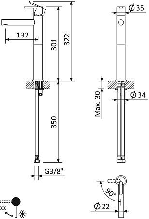 Смеситель для раковины Cezares Leaf LEAF-LC1-L-BIO белый матовый