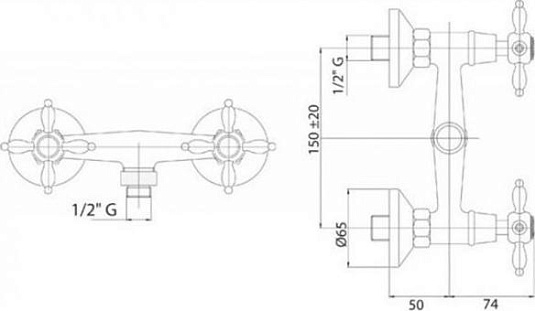 Смеситель для душа Cezares NOSTALGIA-DS-01, хром