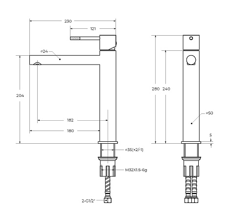 Смеситель для раковины Cezares Relax RELAX-LC2-GM-W0 оружейная сталь