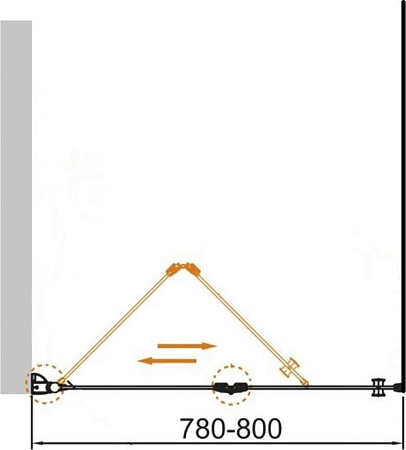 Дверь для душевого уголка Cezares ECO-O-40/40-C-Cr