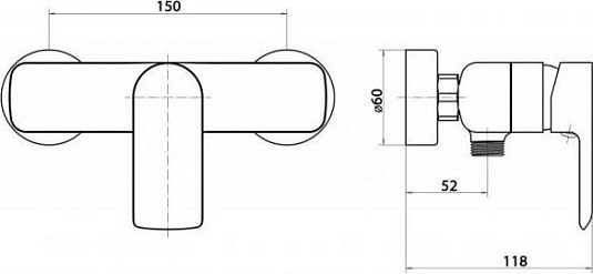 Смеситель для душа Cezares AMALFA-DM-01, хром