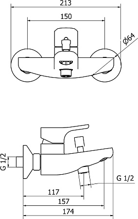 Смеситель Cezares Peonia PEONIA-VM-01 для ванны с душем